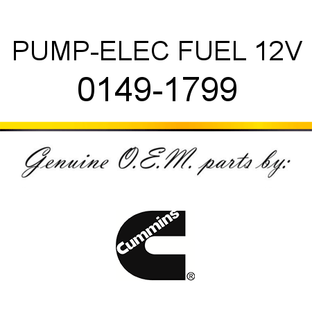 PUMP-ELEC FUEL 12V 0149-1799