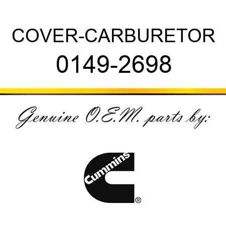 COVER-CARBURETOR 0149-2698