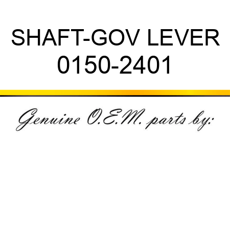 SHAFT-GOV LEVER 0150-2401