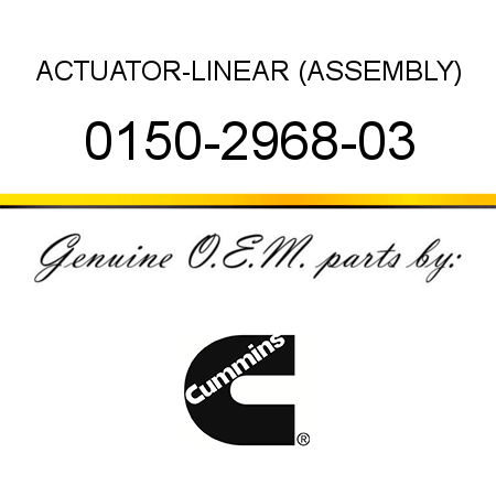 ACTUATOR-LINEAR (ASSEMBLY) 0150-2968-03