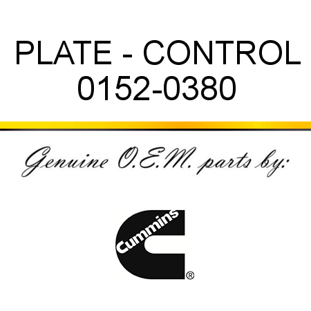 PLATE - CONTROL 0152-0380