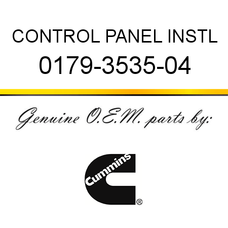 CONTROL PANEL INSTL 0179-3535-04
