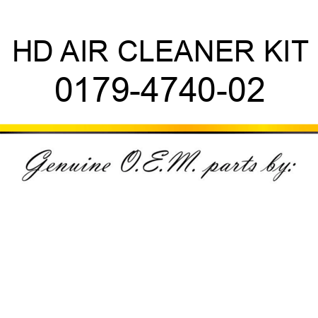 HD AIR CLEANER KIT 0179-4740-02
