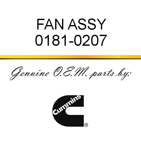 FAN ASSY 0181-0207