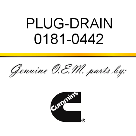 PLUG-DRAIN 0181-0442