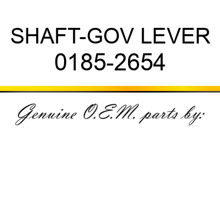 SHAFT-GOV LEVER 0185-2654