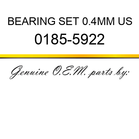BEARING SET 0.4MM US 0185-5922