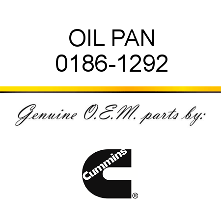 OIL PAN 0186-1292