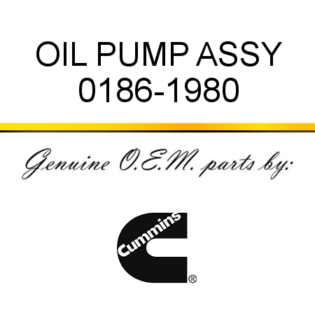 OIL PUMP ASSY 0186-1980