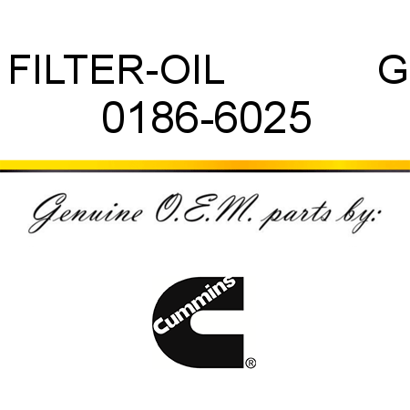 FILTER-OIL             G 0186-6025
