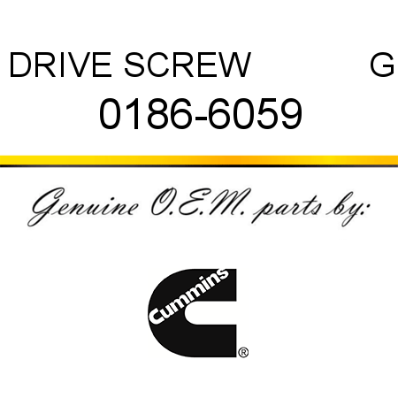 DRIVE SCREW            G 0186-6059
