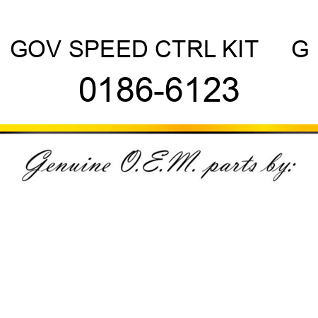GOV SPEED CTRL KIT     G 0186-6123
