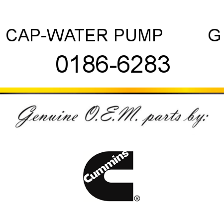CAP-WATER PUMP         G 0186-6283