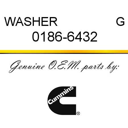 WASHER                 G 0186-6432