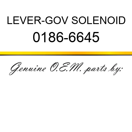 LEVER-GOV SOLENOID 0186-6645