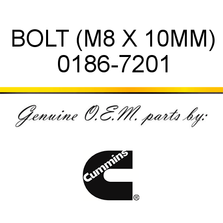 BOLT (M8 X 10MM) 0186-7201