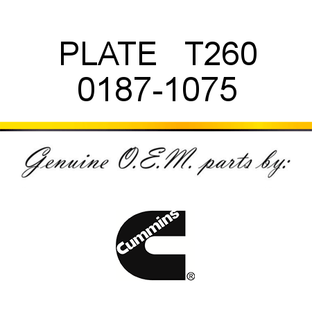 PLATE   T260 0187-1075