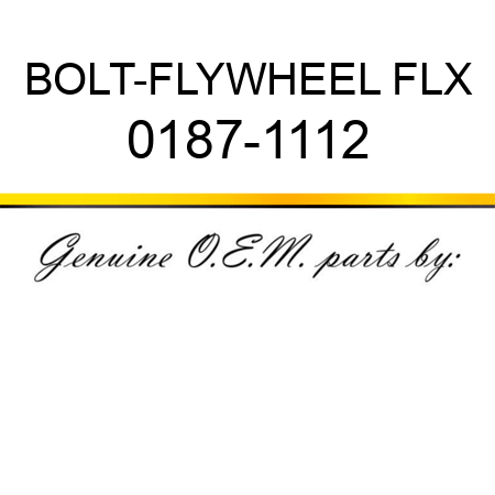 BOLT-FLYWHEEL FLX 0187-1112