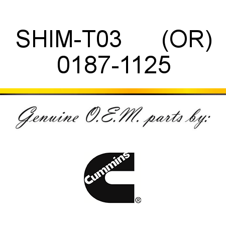SHIM-T03      (OR) 0187-1125