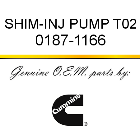 SHIM-INJ PUMP T02 0187-1166