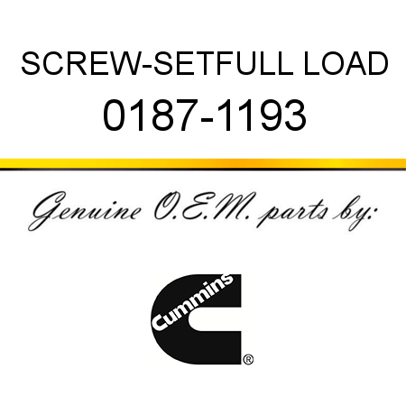 SCREW-SET,FULL LOAD 0187-1193