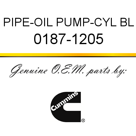 PIPE-OIL PUMP-CYL BL 0187-1205