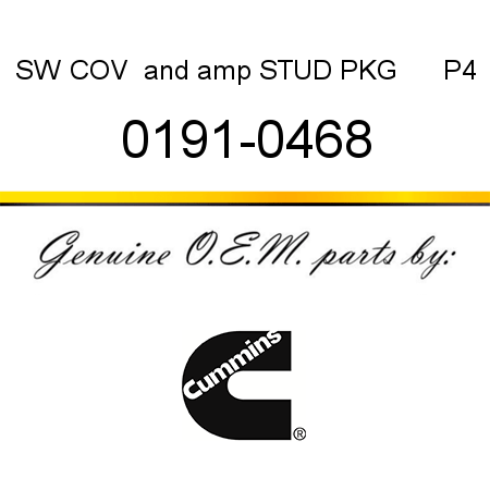 SW COV & STUD PKG      P4 0191-0468