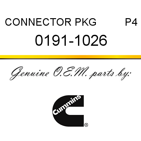 CONNECTOR PKG          P4 0191-1026