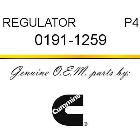 REGULATOR              P4 0191-1259