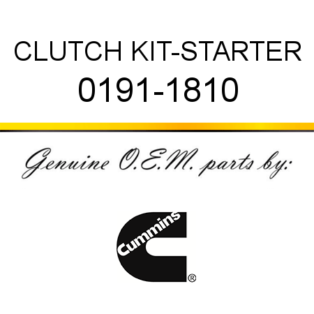 CLUTCH KIT-STARTER 0191-1810
