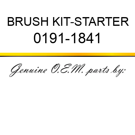 BRUSH KIT-STARTER 0191-1841