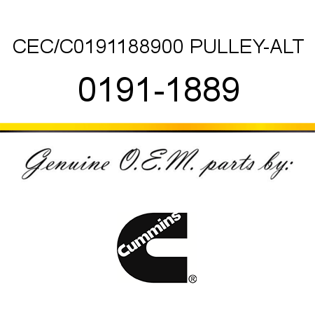 CEC/C0191188900 PULLEY-ALT 0191-1889