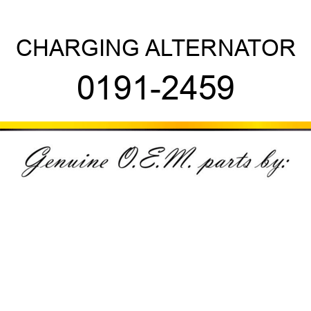 CHARGING ALTERNATOR 0191-2459