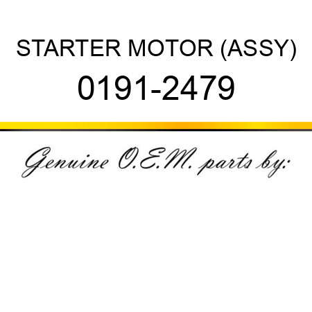 STARTER MOTOR (ASSY) 0191-2479