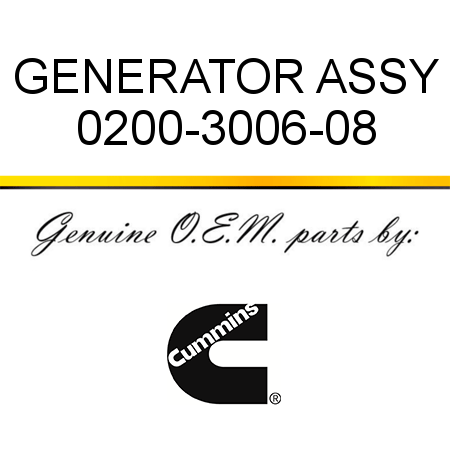 GENERATOR ASSY 0200-3006-08