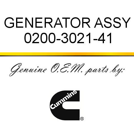 GENERATOR ASSY 0200-3021-41