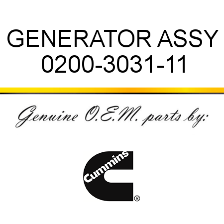 GENERATOR ASSY 0200-3031-11