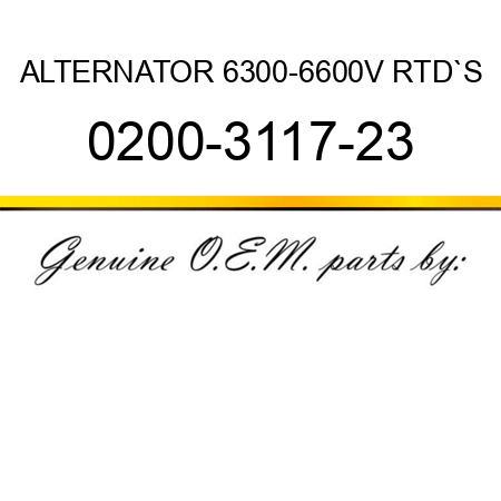 ALTERNATOR 6300-6600V RTD`S 0200-3117-23