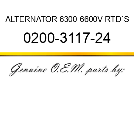 ALTERNATOR 6300-6600V RTD`S 0200-3117-24
