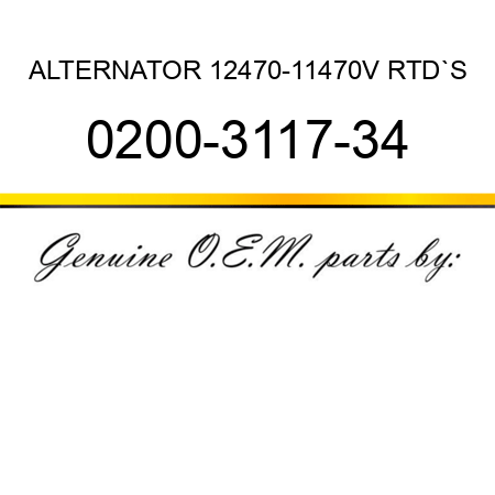 ALTERNATOR 12470-11470V RTD`S 0200-3117-34