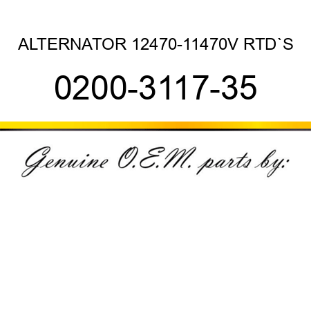 ALTERNATOR 12470-11470V RTD`S 0200-3117-35