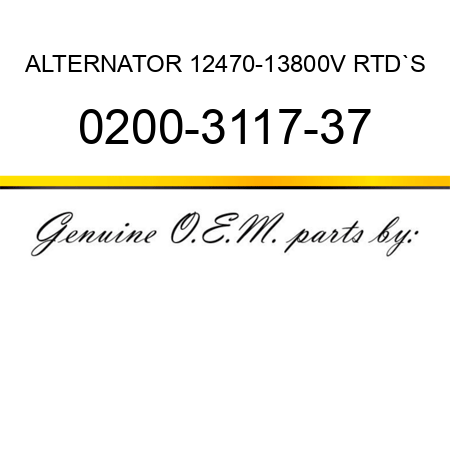 ALTERNATOR 12470-13800V RTD`S 0200-3117-37
