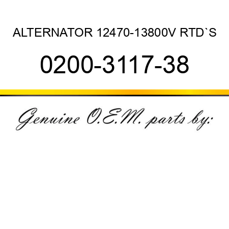 ALTERNATOR 12470-13800V RTD`S 0200-3117-38