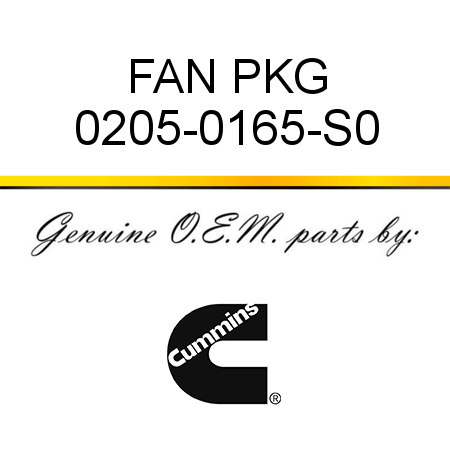 FAN PKG 0205-0165-S0