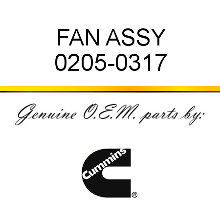 FAN ASSY 0205-0317