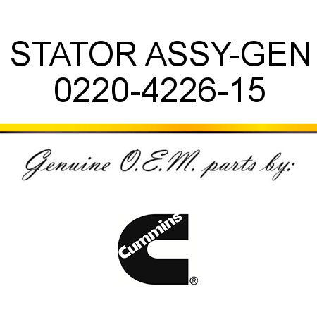 STATOR ASSY-GEN 0220-4226-15