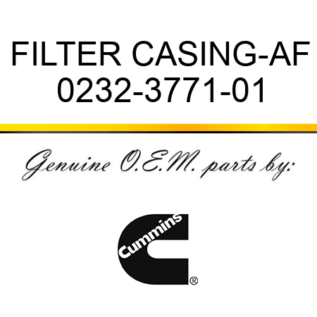 FILTER CASING-AF 0232-3771-01