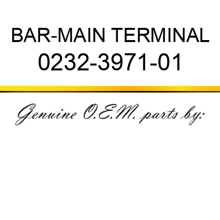 BAR-MAIN TERMINAL 0232-3971-01