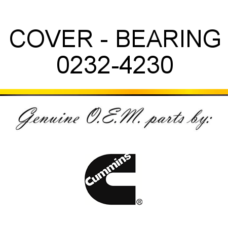 COVER - BEARING 0232-4230