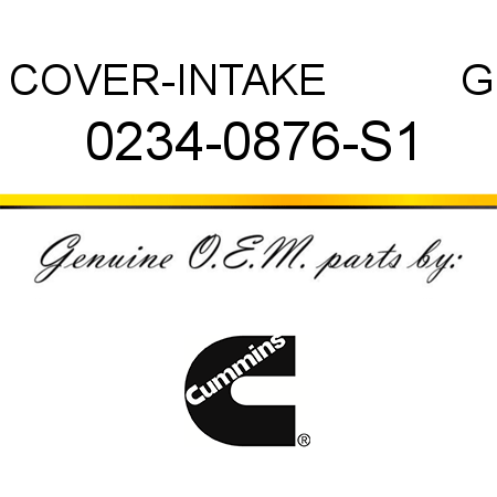 COVER-INTAKE           G 0234-0876-S1